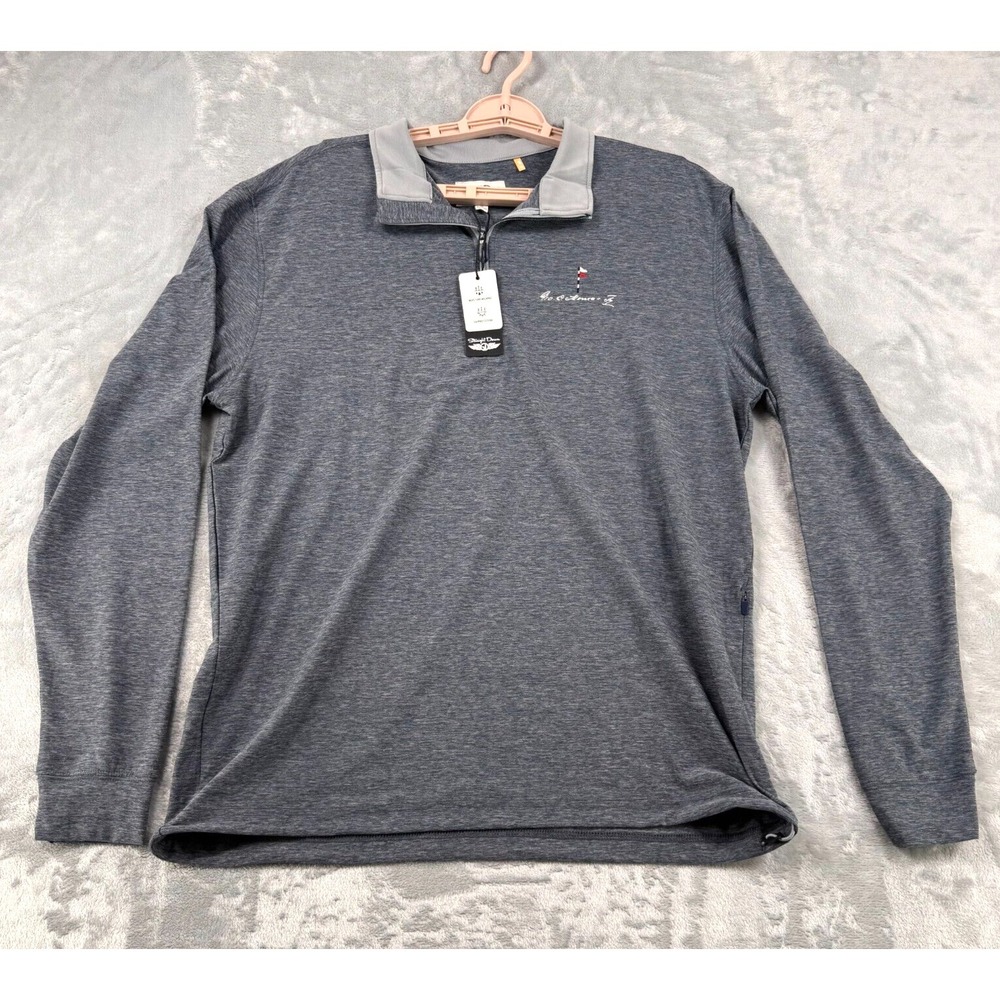 New Straight Down Oceanside Pullover Men's M Blue 1/4 Zip Golf Moisture Wicking
